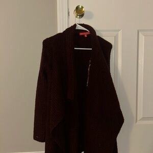 Saks Fifth Avenue Open-Front Cardigan in Deep Brown